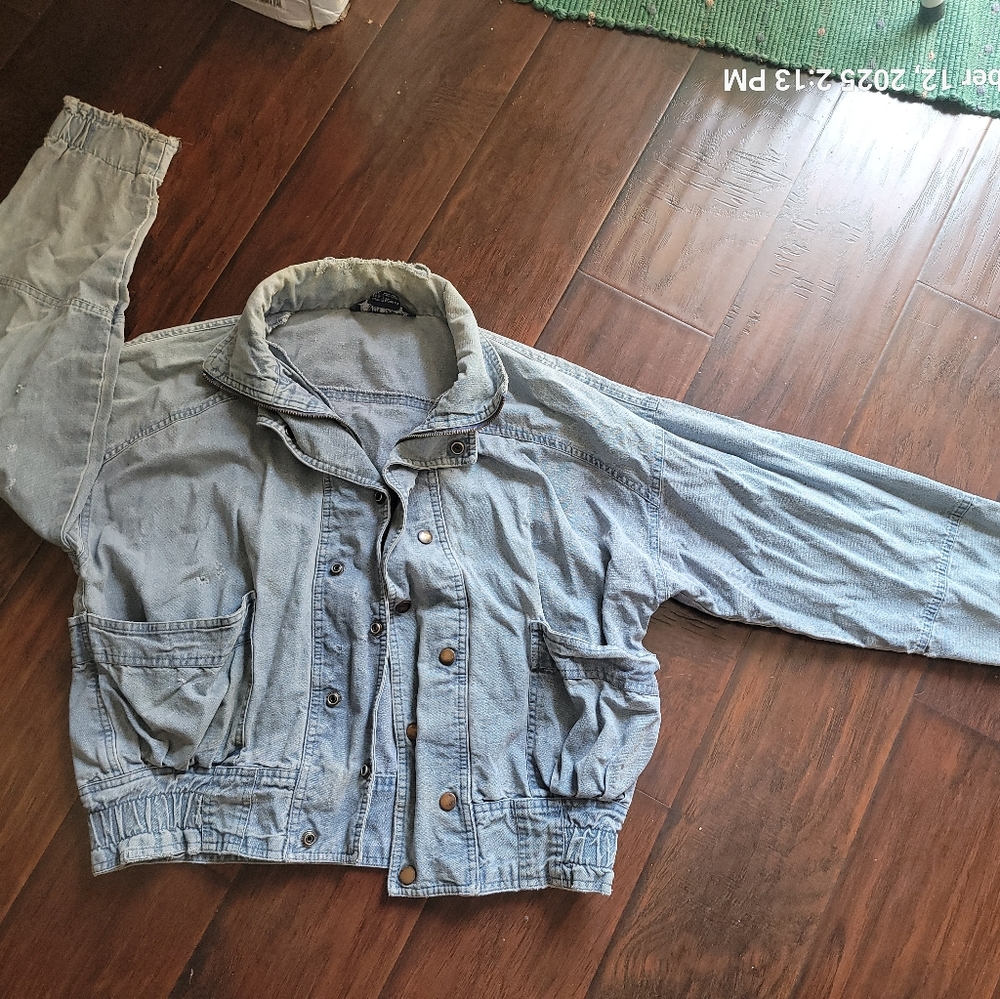 Fauchon Multi-Pocket Denim Jacket Sz M Made in Thailand